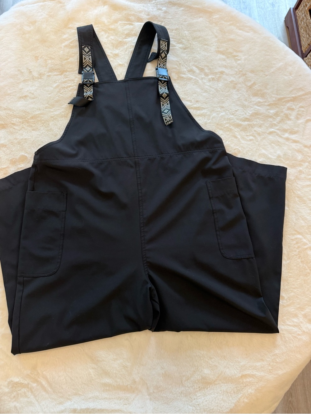 Kavu Black Women's Overalls with Patterned Strap Detail